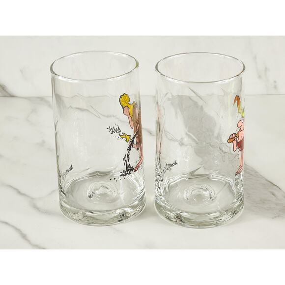 B.C. Ice Age Comic Collector Drinking Clear Glass 12oz Arby's 1981 x2 Vintage - Picture 8 of 13